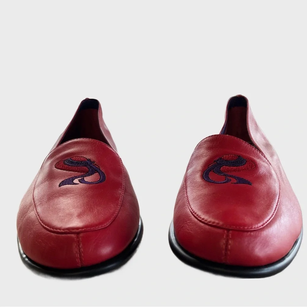 NWOB KEDS Jazztime Red w/Hat Leather Loafers Red Hat Society (7.5M)